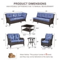 thumbnail image 5 of Bellefurn 6-Piece Outdoor Wicker Patio Furniture Set, L-Shaped Sectional Sofa with Loveseat & Swivel Rocking Chairs, All Weather Rattan Conversation Set, Beige Cushions for Backyard Porch Garden, 5 of 11