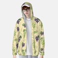 thumbnail image 2 of KLL Veste à Capuche Extérieure Protection Solaire UPF 50+ pour Hommes et Femmes Imprimé Raisins Verts et Violets Manches Longues Pêche Randonnée Performance-Medium, 2 of 7