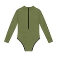 thumbnail image 4 of Swimsuit for Girls, Long Sleeve One Piece Rashguard, Solid Color Beach Vacation Swimsuit for Kids 2-13 Years, 4 of 7
