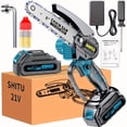 thumbnail image 6 of Mini Wireless Chainsaw, Powered By A 6-inch Chainsaw Battery, Comes With A Large Capacity Battery, Safety Lock, 6 of 7