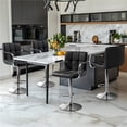thumbnail image 4 of Yaheetech PU Leather Swivel Bar Stool with Tufted Backrest and Padded Armrests, Black, 4 of 8