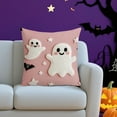 thumbnail image 2 of Deeceymbur Halloween Pumpkin Ghost Pillow Cover Detachable Decorative Cushion Case Pink Print Home Decor Gift 17.7x17.7in, 2 of 6