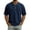 Navy, variant on Men's Casual Round Neck Short Sleeve Button Up Shirt, Soft Cotton Top for Everyday Wear