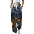 thumbnail image 6 of QATAINLAV Jogger Pants for Women Baggy Cinch Bottoms Trousers Drawstring Waist Sweatpant with Pockets Novelty Graphic Print Halloween Costumes Camisas Para Hombres Multicolor S, 6 of 6