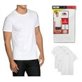 Fruit of the Loom Men's White Crew Neck Undershirts Cotton Tees, 3 Pack