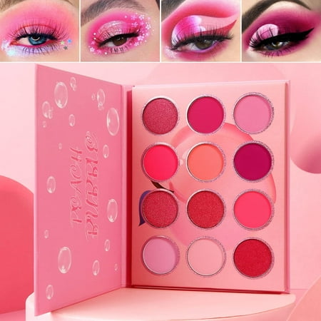 Red Eyeshadow Palettes Makeup Professional Ultra Pigmented and Blending Bright Dark Hot True Red Eye Shade 12 Color Velvet Matte Shimmer Walmart