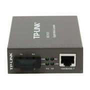 TP-Link Gigabit SFP to RJ45 Fiber Media Converter | Fiber to Ethernet Converter | 10/100/1000Mbps RJ45 Port to 1000Base-LX Single-Mode Fiber (MC210CS) Grey