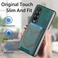 thumbnail image 6 of Decase for Samsung Z Fold 3 5G Card Wallet Back Phone Case,Personalized Phone Covers Slim Lightweight PU Leather Hard Back Shockproof Cover Hybrid Protection Cover for Galaxy Z Fold3 2023,Green, 6 of 7