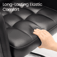 thumbnail image 3 of COLAMY Office Chair Home Desk Chair Ergonomic Mid-Back Leather Swivel Computer Chair with Armrests, Adjustable Height Padded Tufted Task Chair, Black, 3 of 11