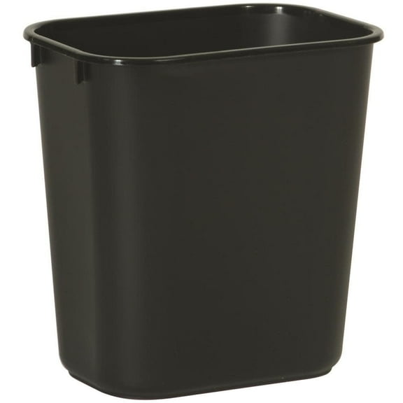 Rubbermaid Commercial Products 7 Gal. Black Plastic Rectangular Deskside Trash Can