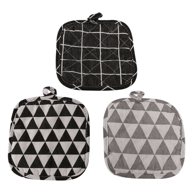 12 Pieces Cotton Pot Holders Machine Washable Heat Resistant Potholder Square Pot Holder with Hanging Loop for Cooking