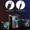 thumbnail image 4 of Lohoms 1PC 3 in 1 Surround Sound Computer Speakers with Subwoofer, LED Light Desktop Speaker System, USB and AUX Powered for PC, Laptop, Tablet, Monitor, 4 of 10