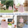 thumbnail image 4 of Mziart Cute Lunch Bag for Women, Insulated Lunch Box Tote Bag Reusable PU Leather Bento Cooler Bag for Work Office Picnic Travel (Pink), 4 of 7