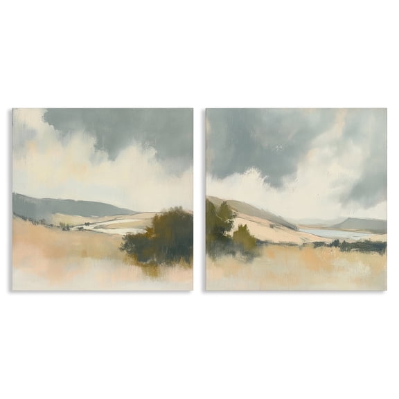 Stupell Industries Landscape of Brush Strokes 2 Piece Canvas Wall Art Set design by Mona Grace, 17 x 17