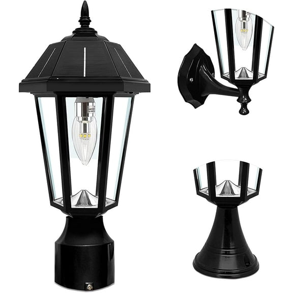 Topaz Solar Lamp Wall/Pier/3" Fitter Mounts - Black