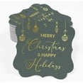 thumbnail image 2 of Inkdotpot Real Gold Foil Merry Christmas & Happy Text Tags Favor Bracket Shape Hang Pack Of 100 Paper Tags, 2 of 7
