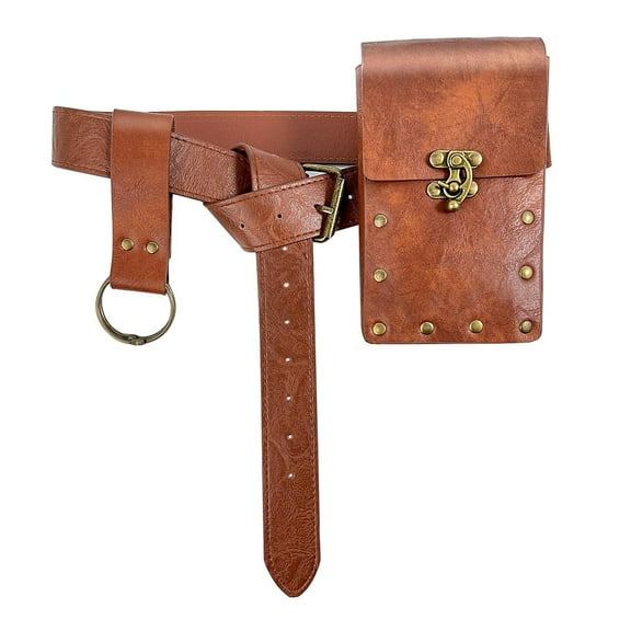 sunsanly Unisex Retro Belt Bag Steampunk Renaissance Belt Pouch Coin Purse Medieval Festival Costume Halloween Accessories Hike Up Skirt Belt Casual Fanny Pack Waist Bag