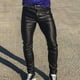thumbnail image 1 of Pantalones largos para hombre, estilo punk, retro, gótico, casual, de cuero, de color liso, 1 of 6