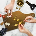 thumbnail image 4 of Abstract Cutting Board, Grungy Looking Vintage Texture Weathered Abstract Surface Rough Wall Print, Tempered Glass Cutting and Serving Board, Wine Bottle Shape, Ginger and Brown, by Ambesonne, 4 of 5