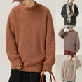 thumbnail image 6 of Inleife Sweaters for Men Warm Loose Men's Winter Thick Casual Fashion Solid Color Long Sleeved Round Neck Sweater, 6 of 6