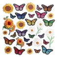 thumbnail image 1 of Embroidered Flowers Iron on Patches for Clothing,33PCS Sew on Sunflower Butterfly Applique for Clothes Dress Hat Jeans, 1 of 5
