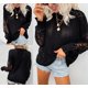 thumbnail image 4 of Pntutb Mujer Casual Soild Manga Larga Punto Jersey Cuello Redondo Suéter Abrigo Pntutb Pntutb-5013, 4 of 6