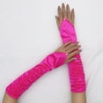 thumbnail image 1 of Guantes largos de fiesta de ópera Perfecl Guantes de satén elegantes Rosa, 1 of 8
