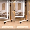 thumbnail image 3 of Hasipu 67" x 40" Extra Large Full Length LED Mirror with Light, 360° Swivel Rolling Mirror on Wheels, Dimmable Home Gym Mirror for Yoga, Dance Studio, Bedroom Wall Decor & Exercise Room, White, 3 of 9