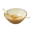thumbnail image 2 of wood-enamel-salad-bowl-with-servers-1, 2 of 3
