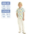 thumbnail image 5 of LittleSpring Short Sleeve Shirt Boy Hawaiian Shirts Button Down Casual Summer Clothes Cartoon Graffiti Size 6, 5 of 6