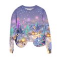 thumbnail image 2 of Uootdi Plus Size Christmas Womens Gift Long Sleeve Sweatshirt Funny Xmas Tree Santa Reindeer Snowman 3D Print Graphic Sweatshir ts, 2 of 7