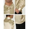 thumbnail image 6 of Lars Amadeus Men's Satin V Neck Long Sleeve Button Down Slim Fit Dress Shirts, 6 of 6