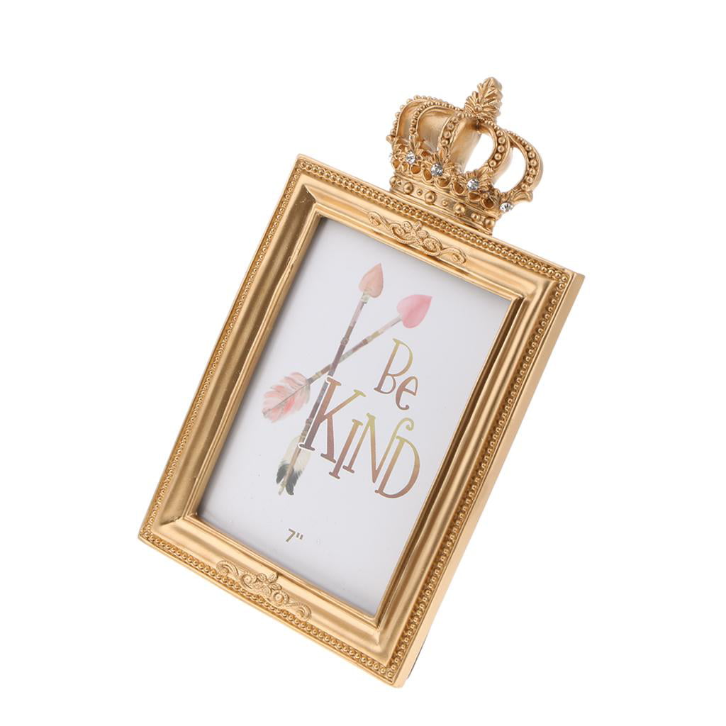 Luxury Gold Crown Photo Frame Gift for Friend and Family,Heart-Shape 3 Inch 