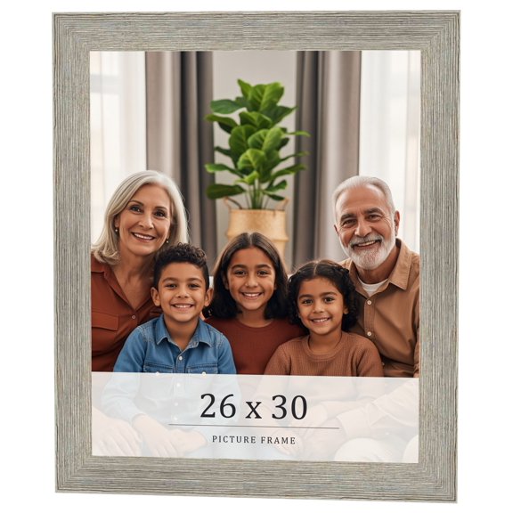 26x30 Frame Grey Real Wood Picture Frame Width 1.5 Inches | Interior Frame Depth 0.5 Inches | Barn