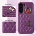 thumbnail image 3 of Dteck Wallet Crossbody for Samsung Galaxy S22 Plus Case with Lanyard Wrist Strap Credit Card Holder, PU Leather Protective Phone Case with Ring Holder,Deep Purple, 3 of 8