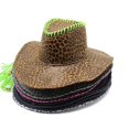 thumbnail image 4 of Sombrero de Panamá con ala grande Retro, sombrero de vaquero con estampado de leopardo occidental para fiesta del salvaje oeste, 4 of 5