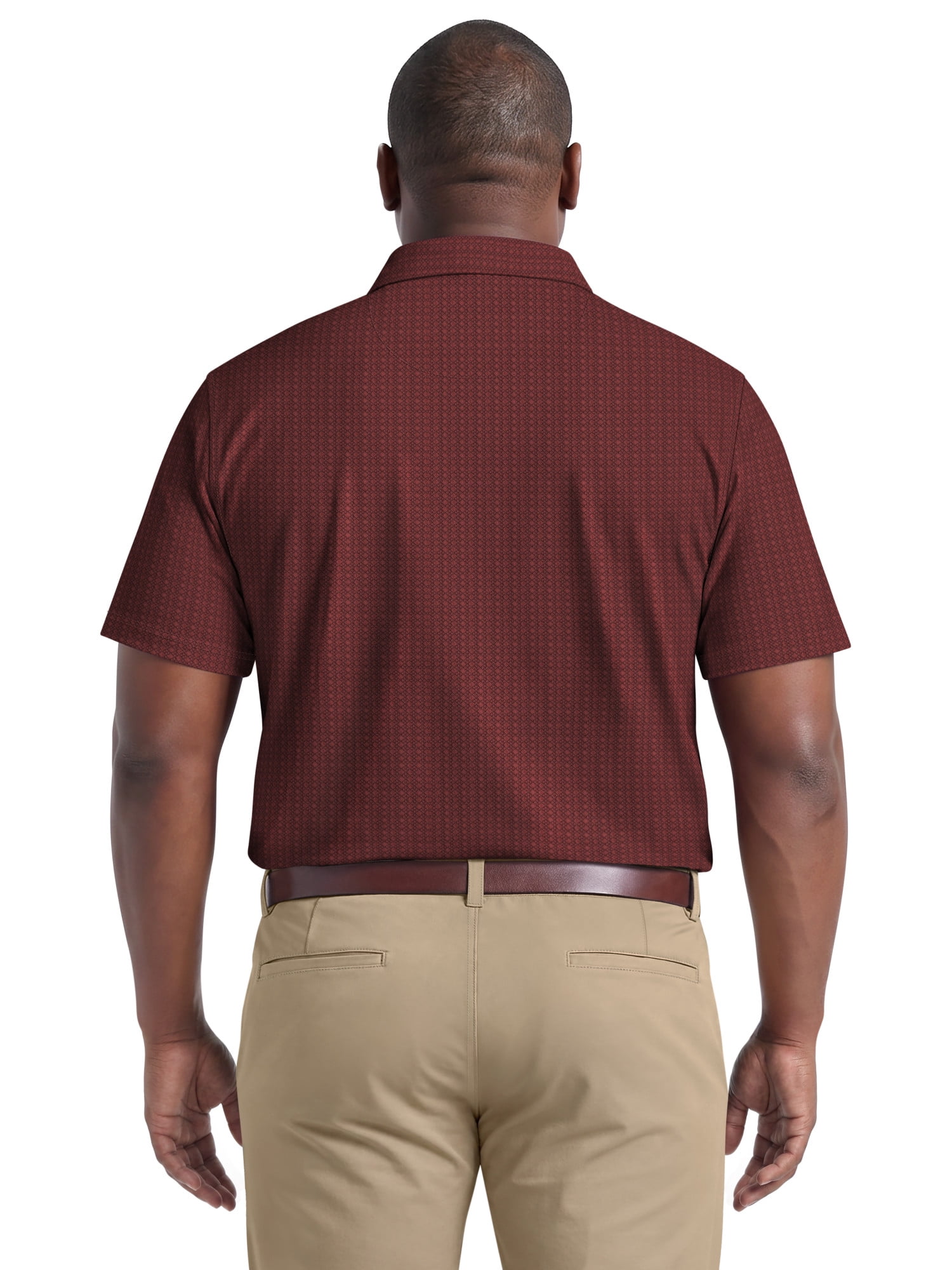 Ben Hogan Performance Men's & Big Men's Two Color Jacquard Short Sleeve Polo Shirt, Sizes S-4XLT