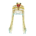 thumbnail image 3 of Tocado egipcio con cuentas y borlas, diadema con forma de serpiente, tocado egipcio para mujer Plata, 3 of 8