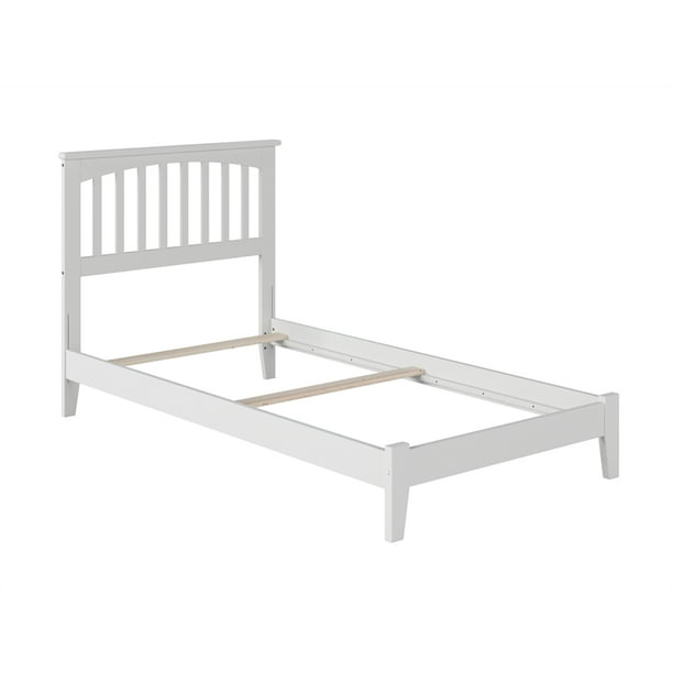 Twin XL Bed White Finish Arizona Wooden Single Bed Frame 