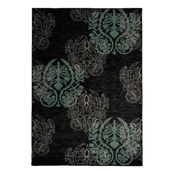 Linon Miso Lana Machine Made Polypropylene 8'x10'4" Rug in Black