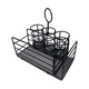 thumbnail image 1 of "Organizador de Cubiertos y Servilletas Acero Inoxidable, 5 Compartimentos Malubero Negro, 1 of 3