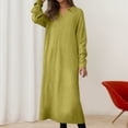 thumbnail image 2 of Sweater dress Women's Sweater Dress Elegant Knit Midi Dress With Scissor Neckline Side Slit Casual Party Wear Fall Winter Wardrobe, 2 of 9
