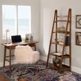thumbnail image 2 of Linon Meade Mid-century Modern Ladder Bookcase White, 2 of 5