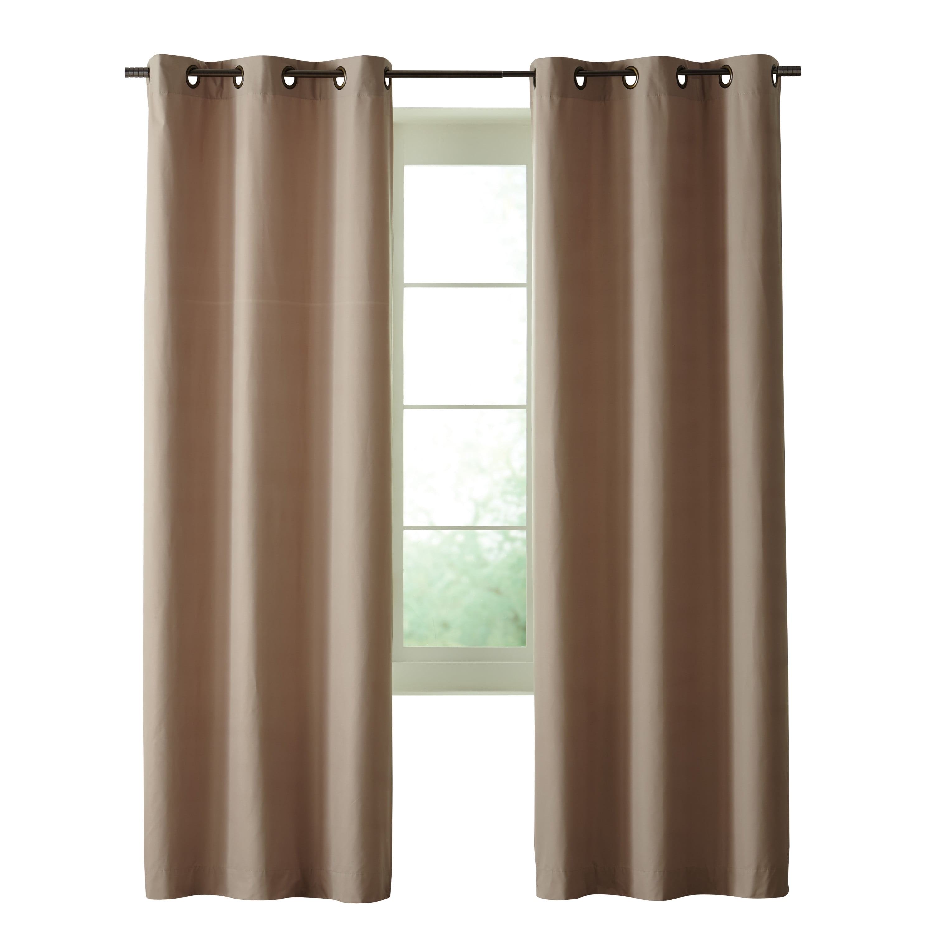 Plano Grommet Insulated Solid Curtain Panel 40" x 84" in Taupe