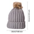 thumbnail image 4 of Gorro HUOGUO para mujer, tejido cálido para invierno, con forma de conejito, 4 of 4