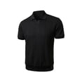thumbnail image 7 of KIHOUT Men's Cable Knit Jacquard Polo Shirt, Stretch V-Neck Collar Short Sleeve Casual & Business Top, 7 of 7