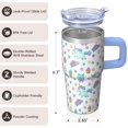 thumbnail image 3 of 20OZ Unicorn Themed Tumbler with Handle and Durable Straw Double Wall Stainless Steel Insulated Cup Travel Mug Great Presents for Women Mom Friends on Birthday Christmas Thanksgiving, 3 of 6
