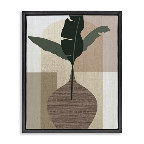 Stupell Industries Bohemian Earth Tones Plant Sprig Black Floating Frame Canvas Art, 17 x 21, by Susan Jill