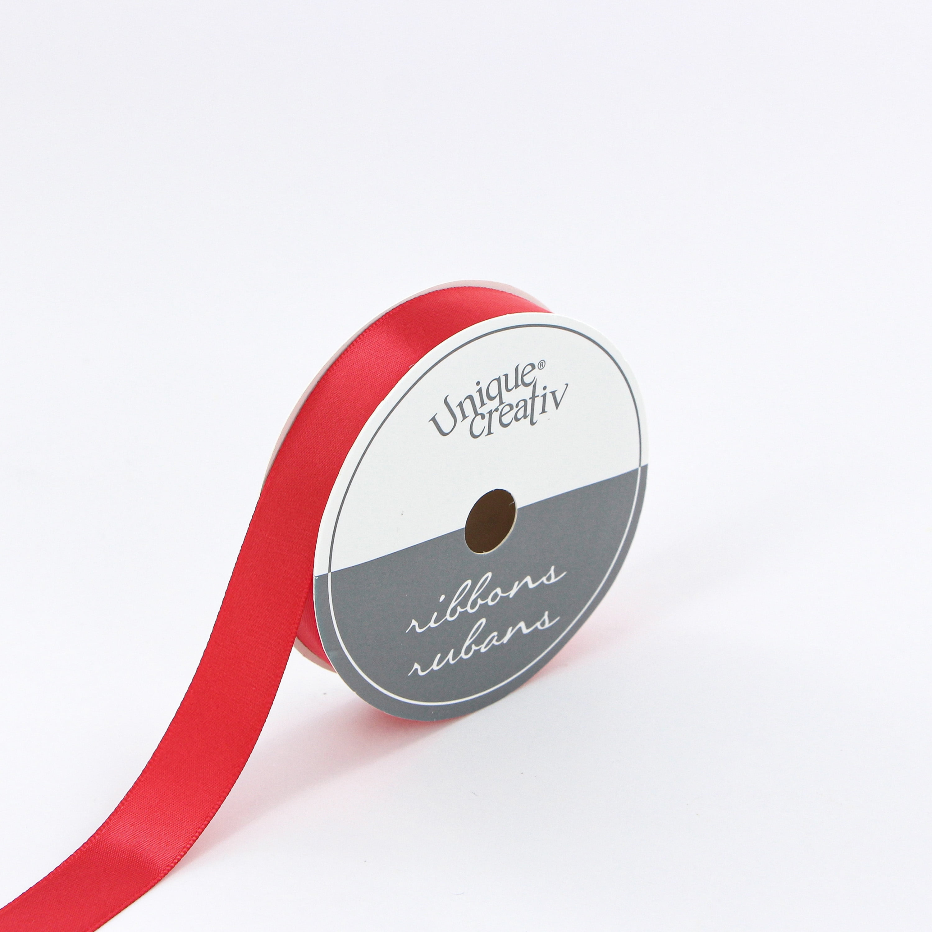 UNIQUE CREATIV, Ribbon, Single Face Satin, Red, 100% polyester, 15mm x 5.5m (⅝" x 6 yds)