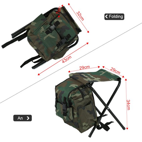 Camping Extérieur Pliable, Tabouret Pratique à Transporter Camping Hocker Faltbar Pêche Boîte de Pêche avec avec Sac de Rangement